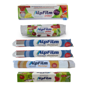 Combo dobradinha P + Alumínio + Papel Manteiga + Alpfilm Zip Lock G (1 unidade de Trilho + 1 unidade refil 28cm x 300m + 2 unidades Papel alumínio 30cm x 7,5m + 1 Papel Manteiga 30cm X 7,5m + 1 unidade Zip Lock 25,7cm x 25,3cm - 07 un por embalagem) - C39